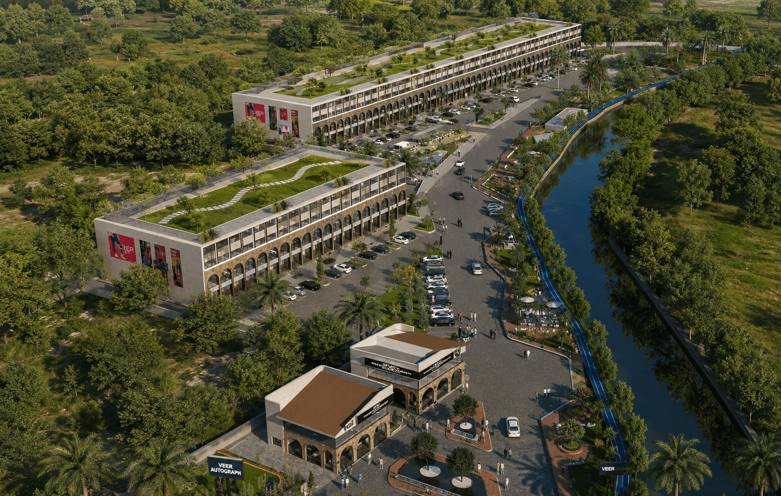 Aerial view of the Veer Walk development